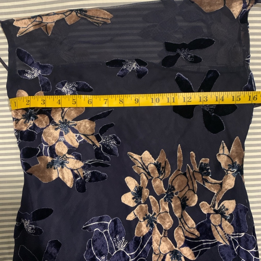 Hello Molly Ninety Kisses Blue Mocha Print Velvet Burnout Slip Mini Dress Size M - Picture 7 of 16